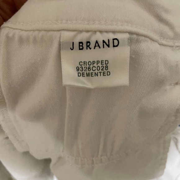 J Brand Low Rise Cropped White Distressed Skinny Jeans - Picture 9 of 10
